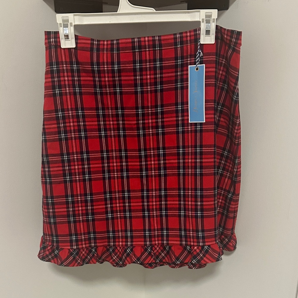 Draper James Red Tartan Mini Skirt
